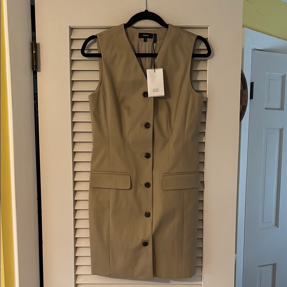 Theory Trench Cotton Chino Blazer dress